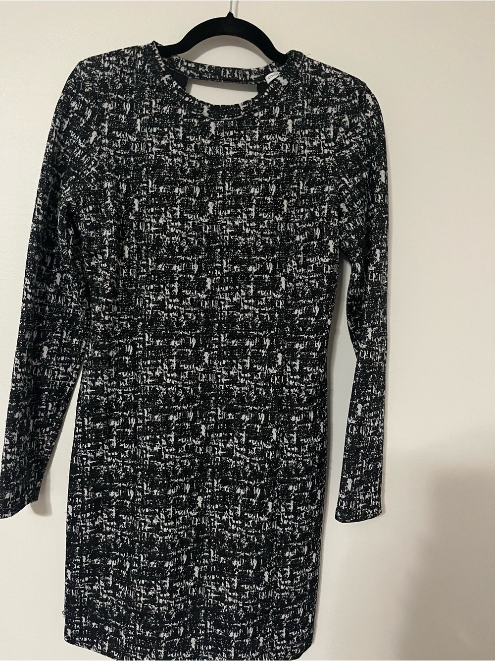 Collective Concepts Black and White Long Sleeve Mini Dress